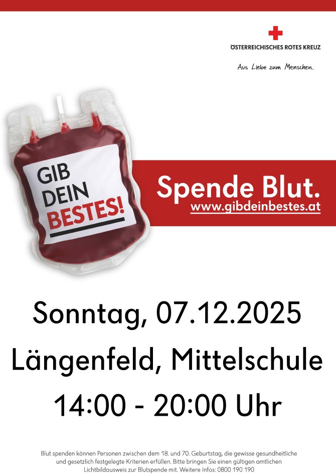 Blutspende n - Längenfeld